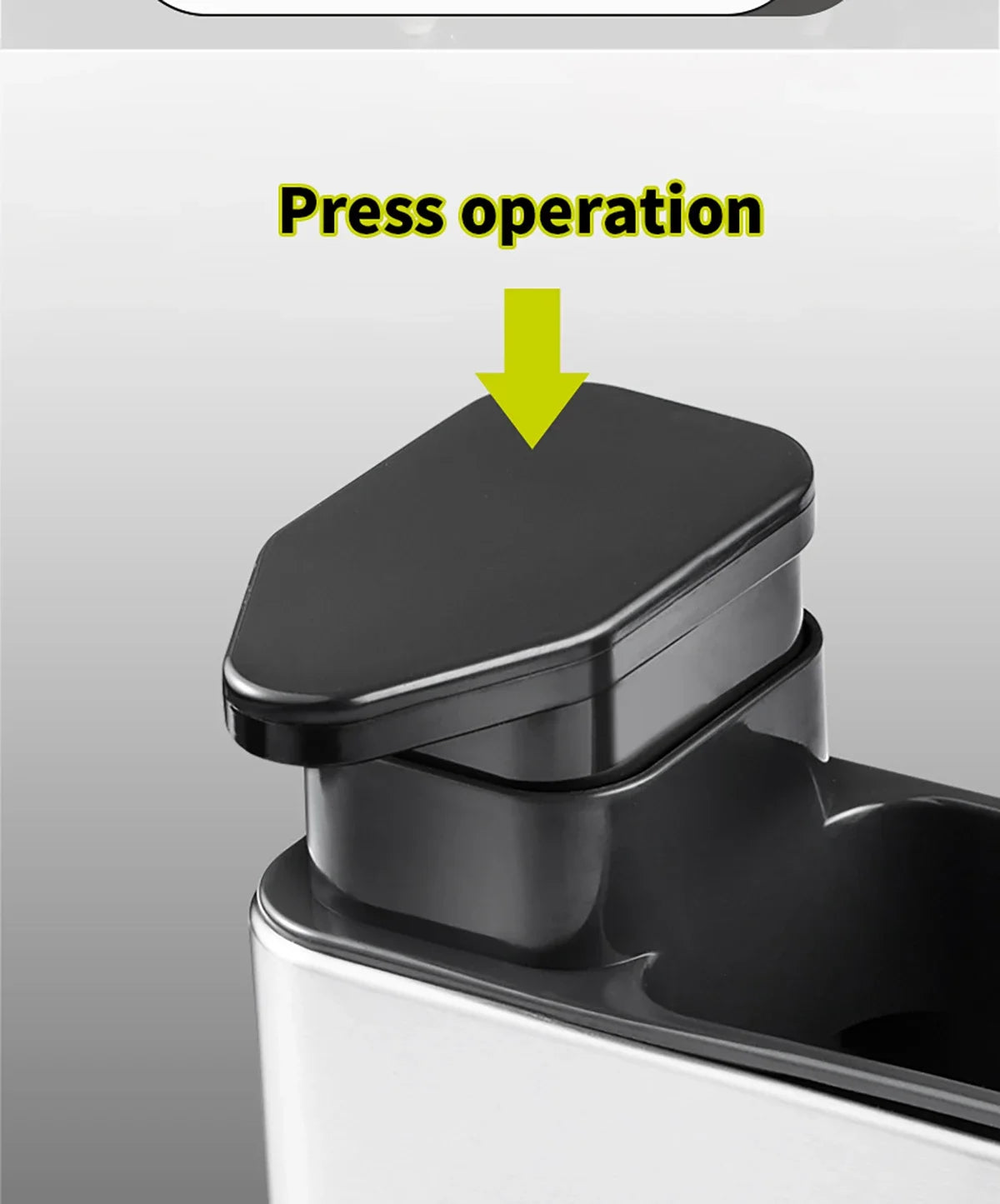 Stainless Steel Kitchen Cleaning Organizer Detergent Dispenser & Sponge Holder Easy to Clean Compact size Fits the sink 3-in-1