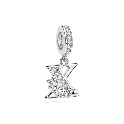 925 Sterling Silver Charms Original Letter Alphabet A-Z Pendant Beads Fit Brand Bracelets Necklaces Diy Jewelry For Women
