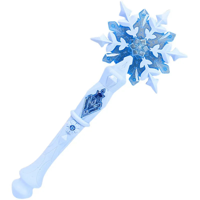 Disney Frozen Elsa Snowflake Wand with Sound Glowing Anime Cosplay Props Light Up kids Toy Elsa Girls Princess Christmas Gifts