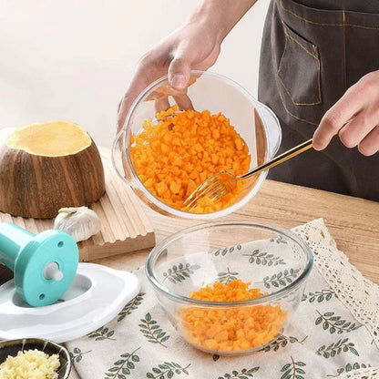 Manual Press Garlic Paste Processor, Press Type Vegetable Slicer, Household Multifunctional Meat Grinder