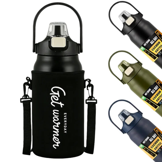 800-1500ML Stainless Steel Thermal Mug Outdoor Thermos Bottle With Straw Portable Tumbler Vacuum Flasks Cold & Hot Water Bottle