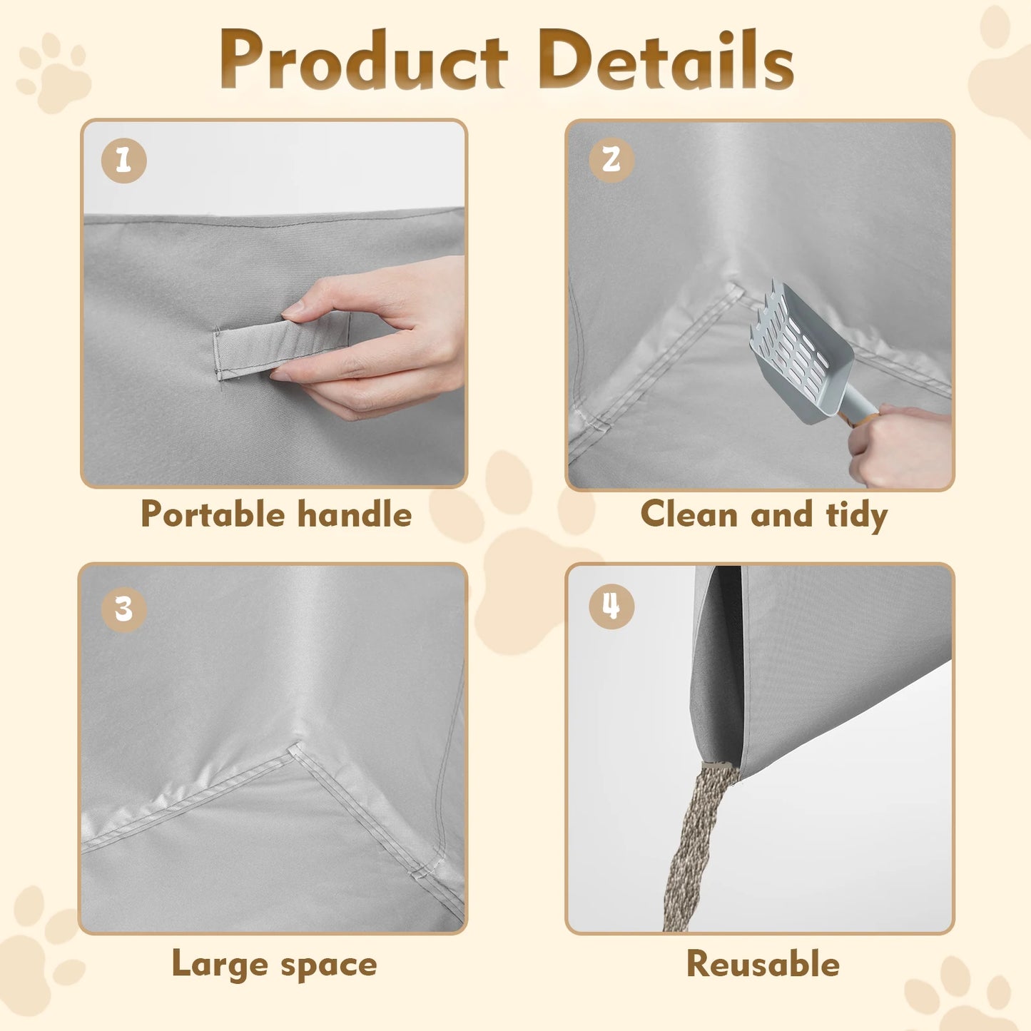 3PCS Liner F Compatible with Modkat Flip Litter Box Reusable Liners for Flip Litter Box Liner F for Cat Litter Box