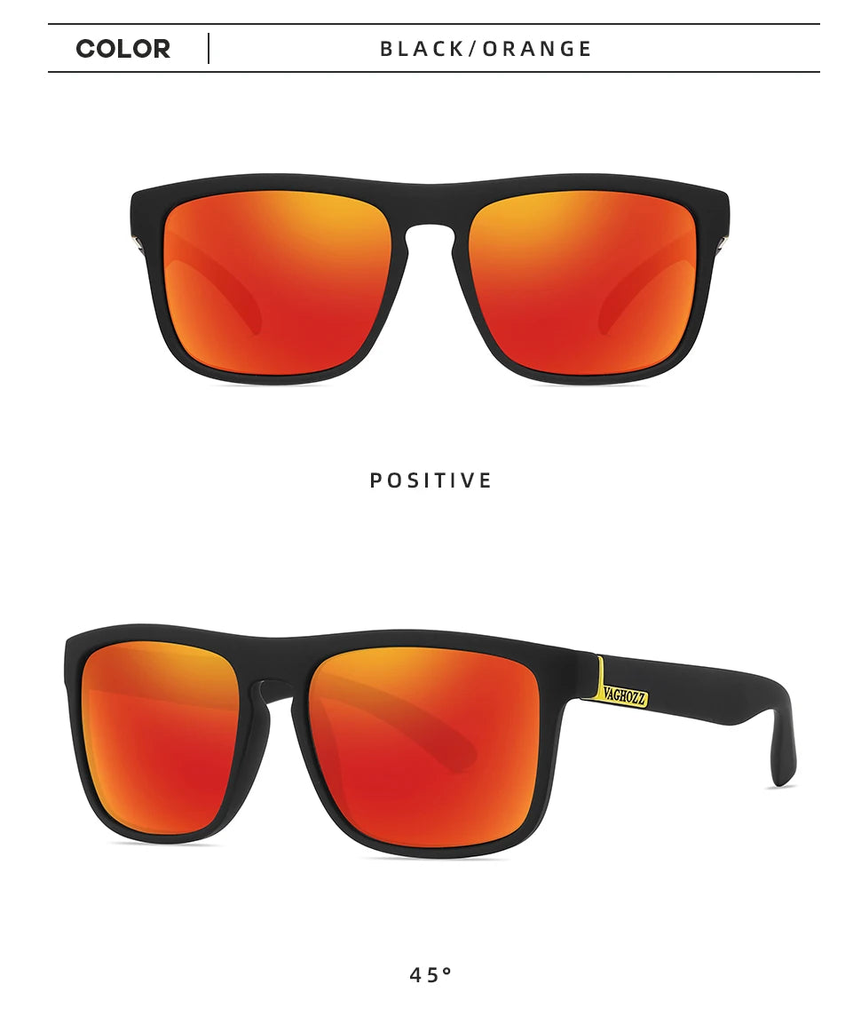 VAGHOZZ Brand Classic Sunglasses Men UV400 Fishing Sun Glasses Women Square Outdoor Male Sport Eyewear Driving Shades