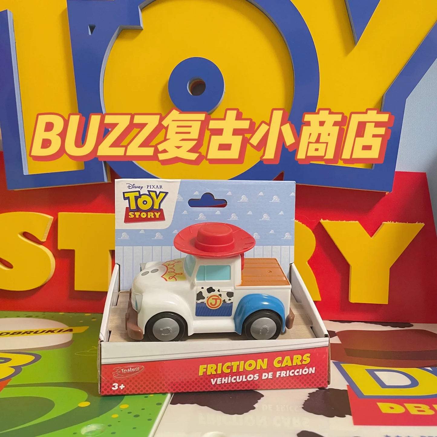 13cm Disney Pixar Toy Story Inertial Woody Buzz Pull Back Car Simulation Doll Children's Interest Training Development Toys