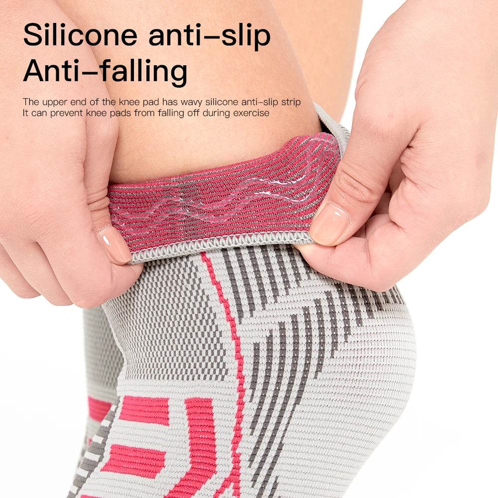 1 PC Professional Knee Support Compression Knee Sleeve Anti Slip Silicone Knee Braces for Knee Pain Meniscus Tear