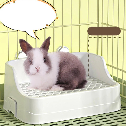 Large Capacity Rabbits Litter Box Rectangular Bunny Potty Corner for Guinea Pigs Chinchillas Small Pet Cleanging Tools