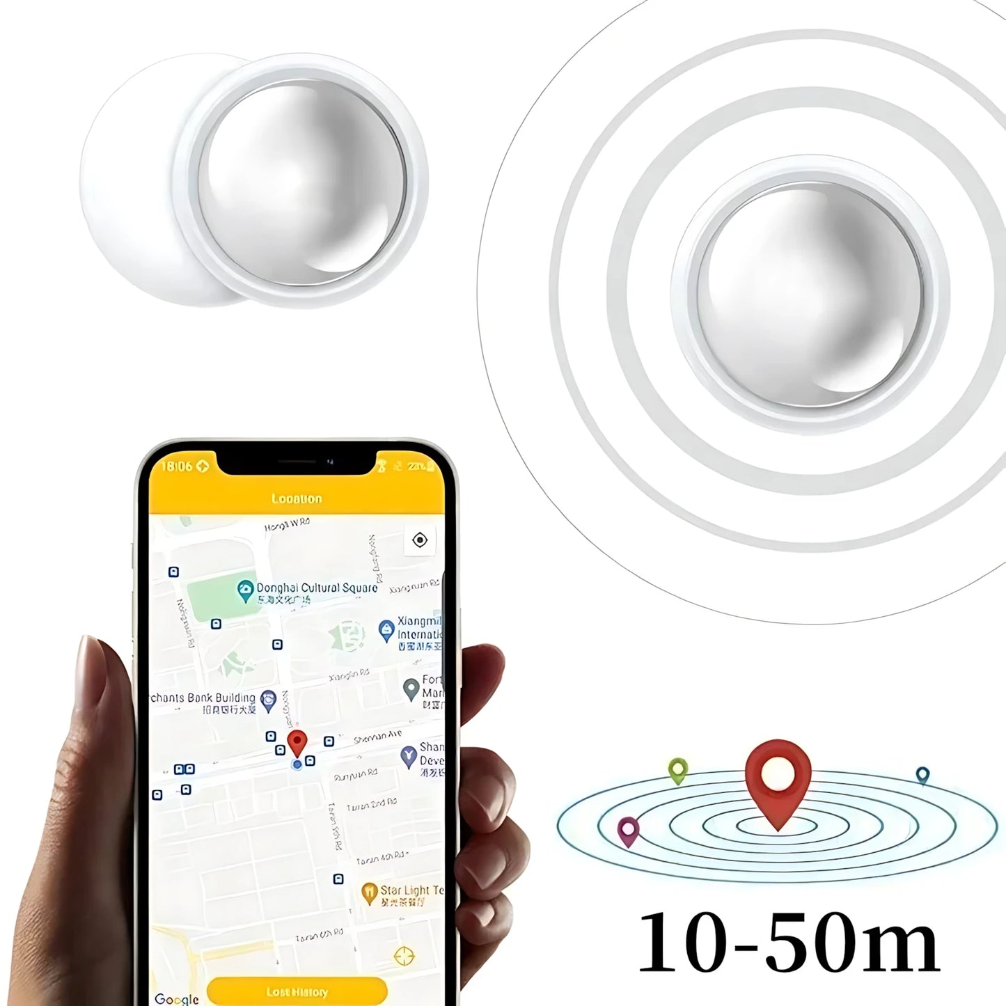 Smart Bluetooth Mini GPS Tracker Work with Android&iOS System isearching Tracker Mini Global Locator Pet Key Finder