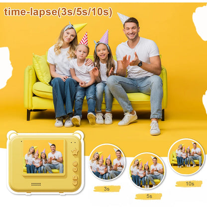Kids Camera Digital Children Camera Instant Print Photo 1080P HD Video Recorder Toddler Mini Thermal Printer Birthday Gifts