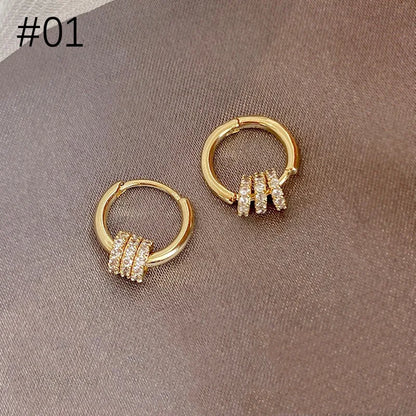Shevalues Women Classic Earring Lady Gold Color Hoop Earring Girls Simple Style Small Ear Studs Jewelry Gifts New Ear Rings
