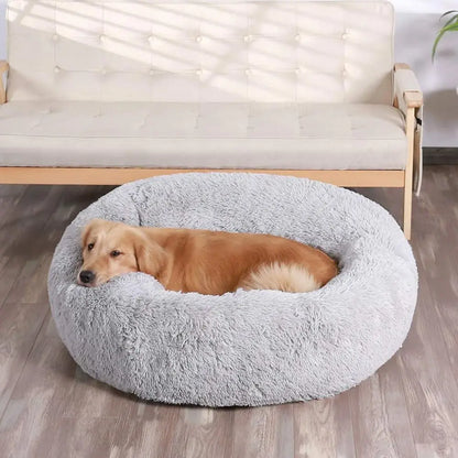 X-Large Calming Donut Dog Bed, Comfortable Indoor Bed for Large Pups, 36 Inch