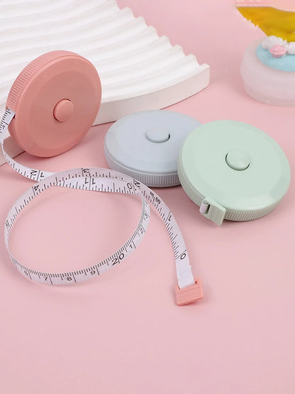 1PC/15PCS 1.5m Small Tape Measure Portable Student Soft Leather Three Measurement Clothes Automatic Recycling