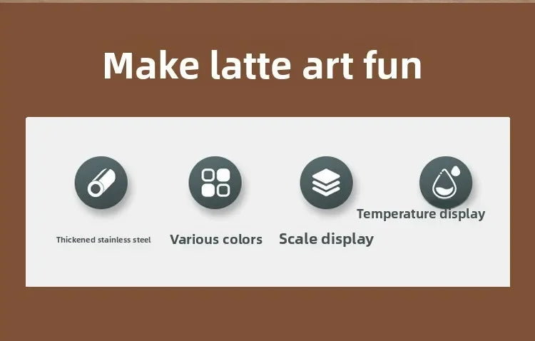 Coffee Milk Frother Jug Temperature Sensing Patch Stainless Steel Accurate Scale Volume Control Advanced Professional CoffeeTool