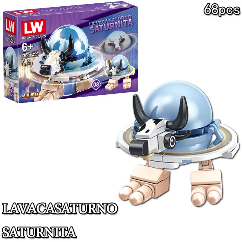 Tung Tung Sahur‌ Figure Block Toy Tralalero Tralala‌，LiriLi Larlla‌，‌Boneca Ambalam‌ Figure Toys Building Blocks Gift Blind Box