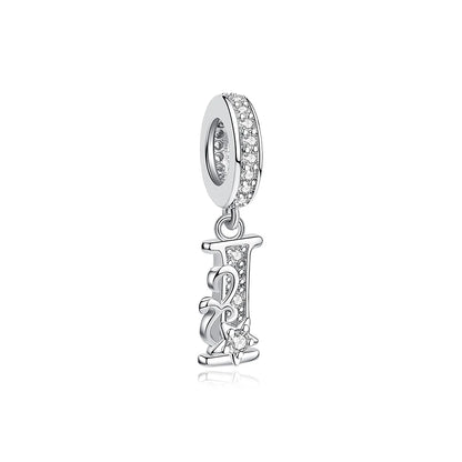 925 Sterling Silver Charms Original Letter Alphabet A-Z Pendant Beads Fit Brand Bracelets Necklaces Diy Jewelry For Women
