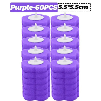 6-60PCS Disposable Toilet Brush Heads Bathroom Replacement Sponges Head Toilet Cleaning Brush Refills No Dead Angle Brush Heads