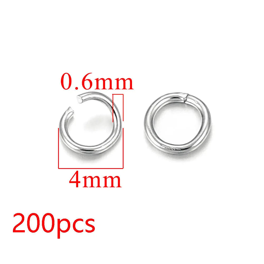 100-200pcs/lot 3/4/5/6/7/8/10mm Stainless Steel Gold Plated Jump Ring Connector for Diy Jewelry Making Accessories Wholesale