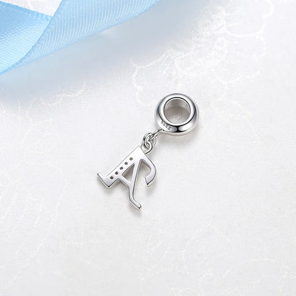 925 Sterling Silver Charms Original Letter Alphabet A-Z Pendant Beads Fit Brand Bracelets Necklaces Diy Jewelry For Women