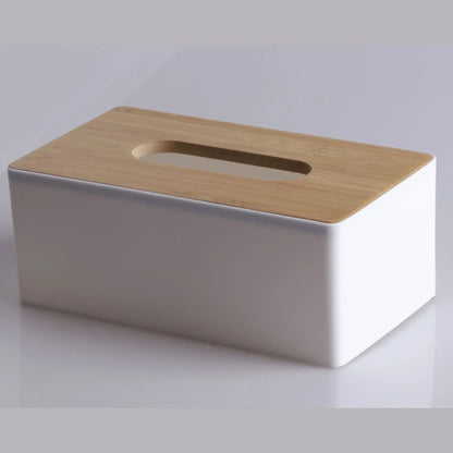 Tissue Box Table Napkin Holder Tissue Case Paper Box Container Bamboo Cover Solid Wood Storage Box Home DesktopTissue Box Holder