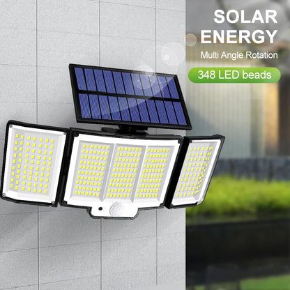 234/318/348 LED Solar Lights 3 Working Modes Super Bright Motion Sensor Outdoor IP65 Waterproof Flood Wall Security Lights Yard