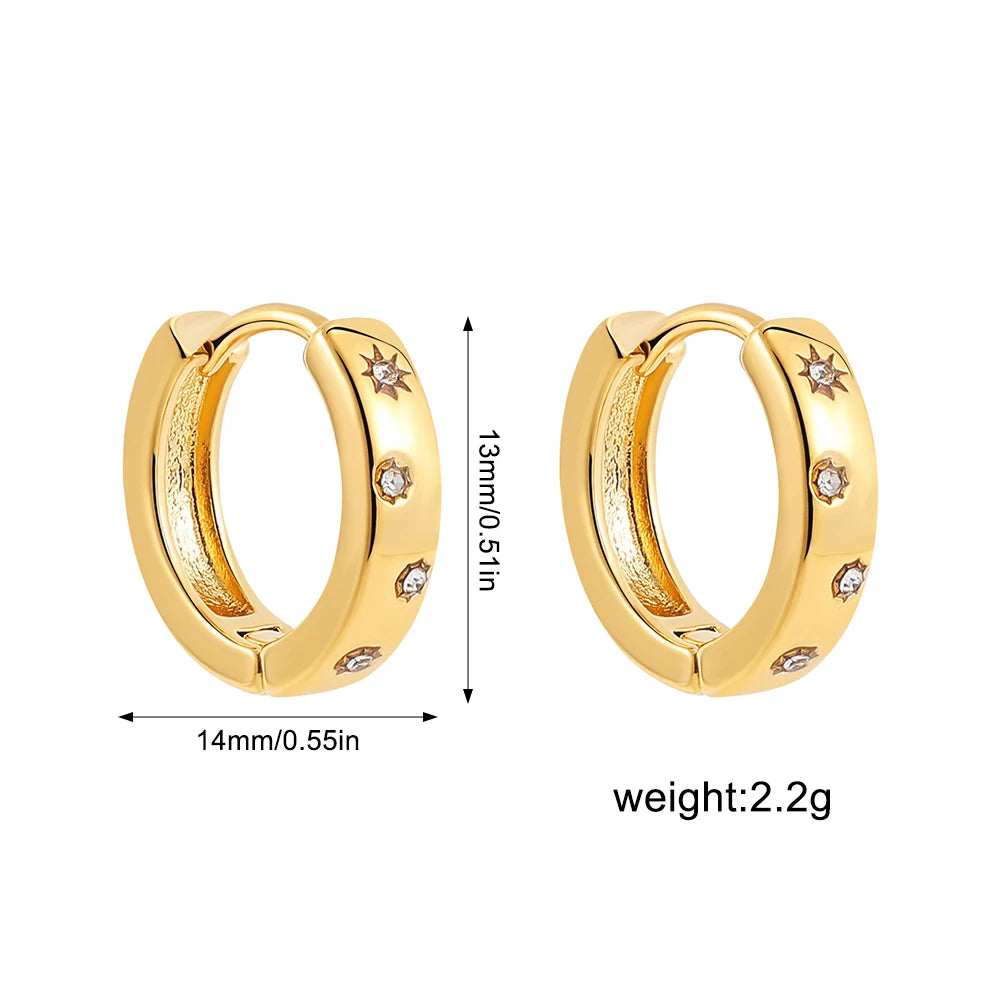 New Fashion CZ Zircon Mini Tiny Hoop Earrings for Women Gold Plated Circle Huggie Hoops Ear Buckle Cartilage Piercing Jewelry