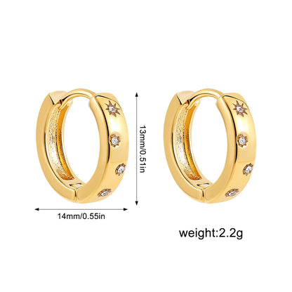 New Fashion CZ Zircon Mini Tiny Hoop Earrings for Women Gold Plated Circle Huggie Hoops Ear Buckle Cartilage Piercing Jewelry