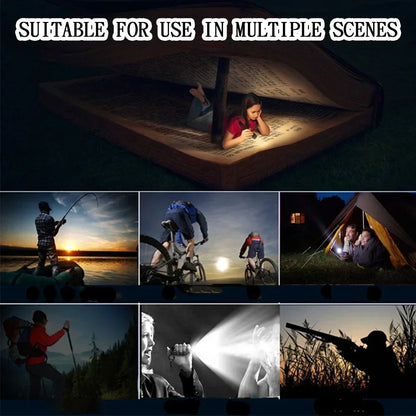 Portable Rechargeable LED Flashlight with Pen Clip Zoomable Waterproof Torch with Side Light Outdoor Camping Emergency Lantern