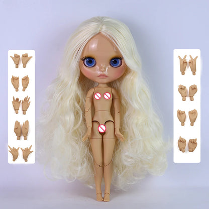 ICY DBS Blyth Doll 1/6 Joint 30cm Brown Skin Glossy Face Toothed Mouth Girl Doll BJD Toy Gift