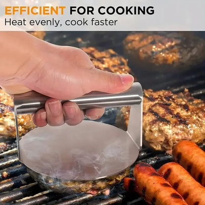 New Stainless Steel Smash Burger Press | Heavy Duty Patty Maker & Smasher Mold for BBQ, Grilling Kitchen (Non-Stick)