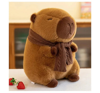 35CM Hot Plush Stuffed Doll Cute Scarf Pufferfish Plush Kawaii Animal Toy Children's Birthday Gift Capybara Doll Kids Toys