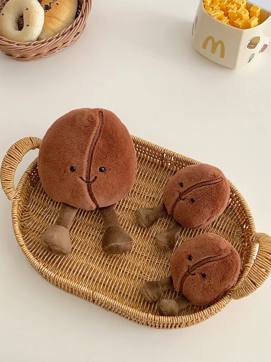 Jellycat Simulated Coffee Bean Plushies Soft Doll Brown Coffee Food With Foot Adorably Plush Toy Home Decor Xmas Gifts Girl