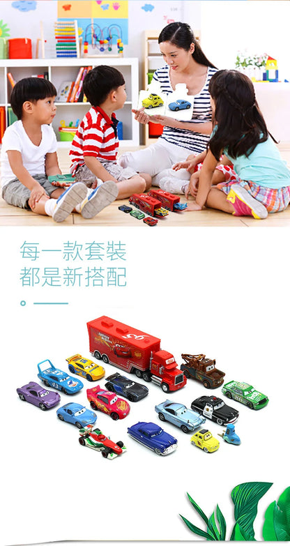 8/13/15Pcs Disney Pixar Cars Gift Box Metal Diecast lightning McQueen Car Model Toy Jackson Uncle Truck Boy Birthday Toys