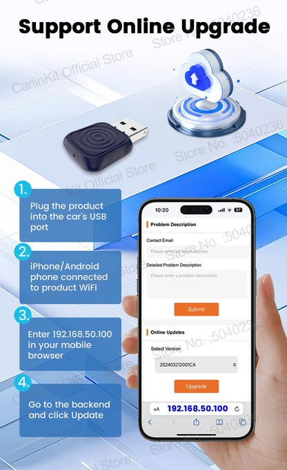 MINI 5 Pro/Mini Ultra CarlinKit Wireless CarPlay Adapter Smart CarPlay Box  for Car Plug and Play WiFi Bluetooth Auto Connection