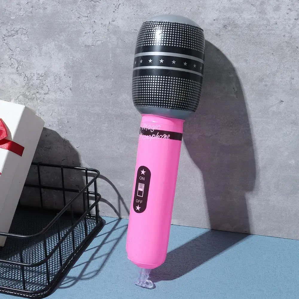 12Pcs Inflatable Microphones Blow Up Inflatable Microphone Props Toys for Musical Concert Themed Party Birthday Toys Decoration