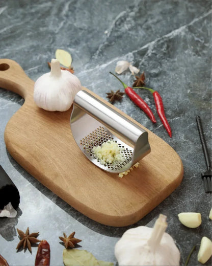 Upgraded Stainless Steel Garlic Press Squeezer Manual Garlic Ginger Rocker Crusher Garlic Cutting Mince Tools Kitchen Gadgets