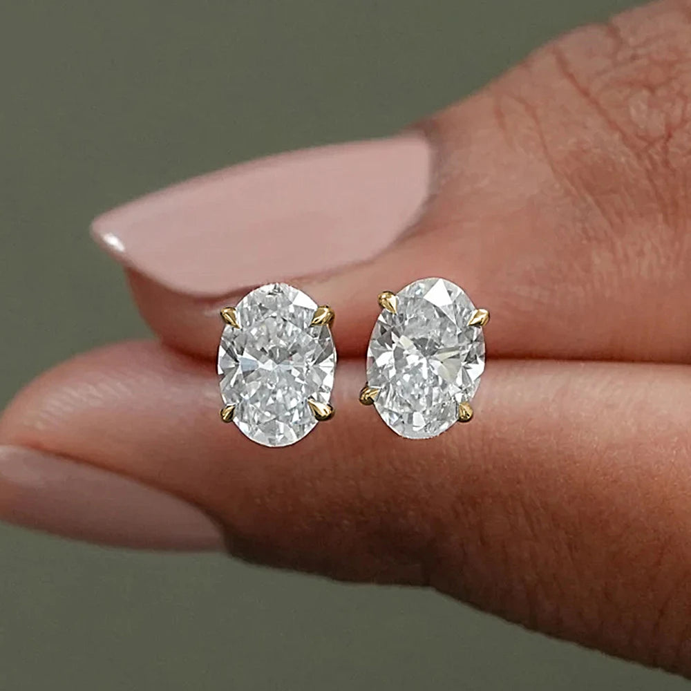 1-4ct Oval Cut Moissanite Stud Earring for Women Men D Color Sparkling Diamond 925 Sterling Silver Ear Studs Party Jewelry Gifts