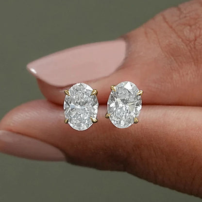 1-4ct Oval Cut Moissanite Stud Earring for Women Men D Color Sparkling Diamond 925 Sterling Silver Ear Studs Party Jewelry Gifts