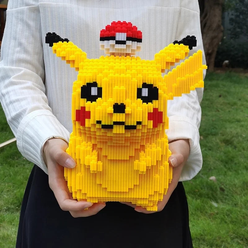 5210 Particle Pokemon Anime Pikachu Diamond Micro Building Blocks Games Model Mini Bricks Figures Decompression Toys Kids Gifts