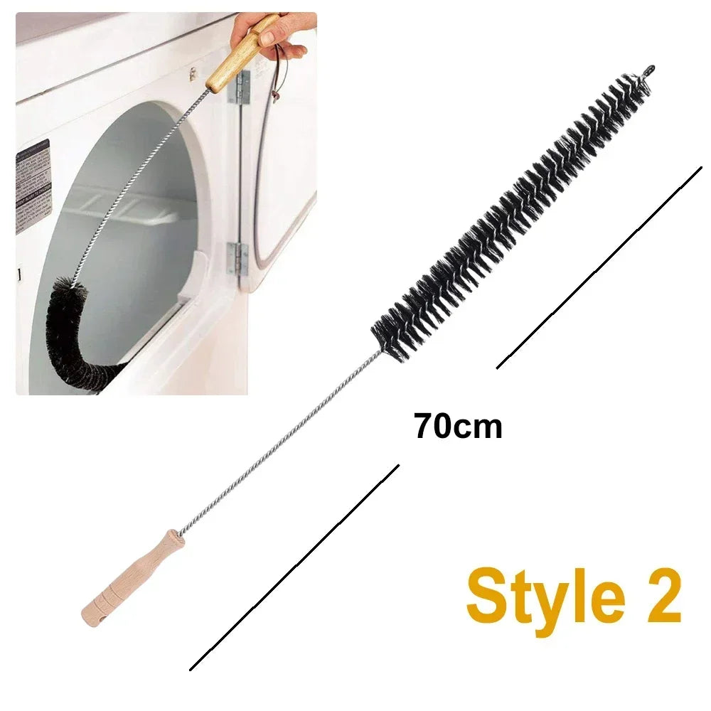 Flexible Dryer Vent Brush with Wood Handle for Removing Lint Refrigerator Coil Corner Gaps Cleaning Brush Bathroom Kitchen Clean