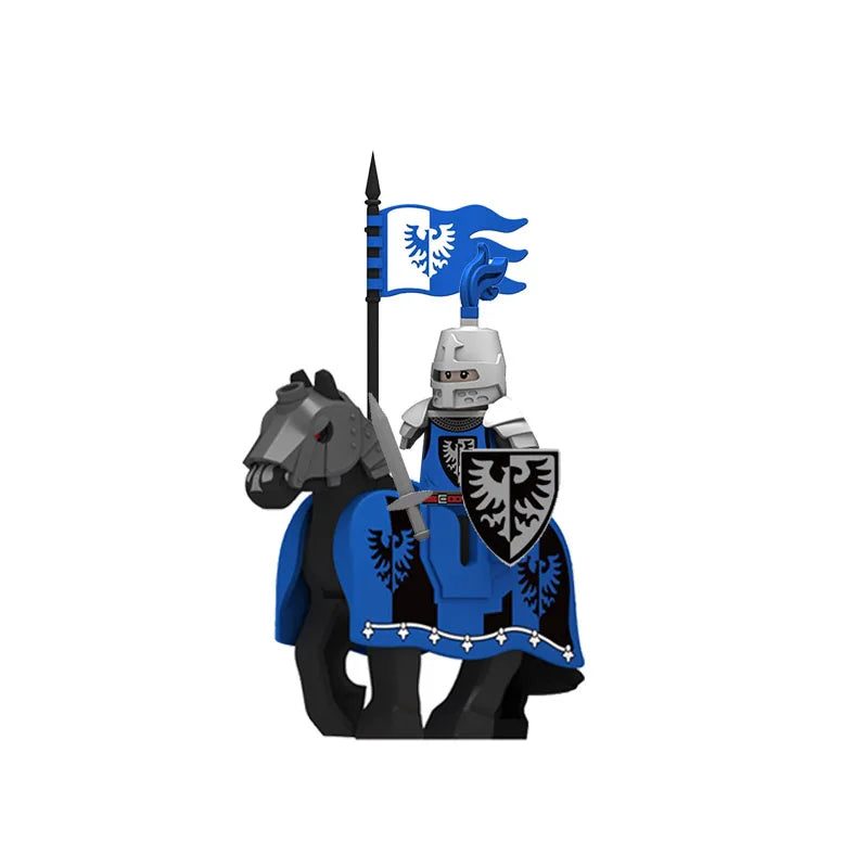 Medieval Knight Figure Building Blocks Roman Rohan Temple Soldier Infantry Commander Mount War Horse Wolf Orc Boy Toy Gift S009