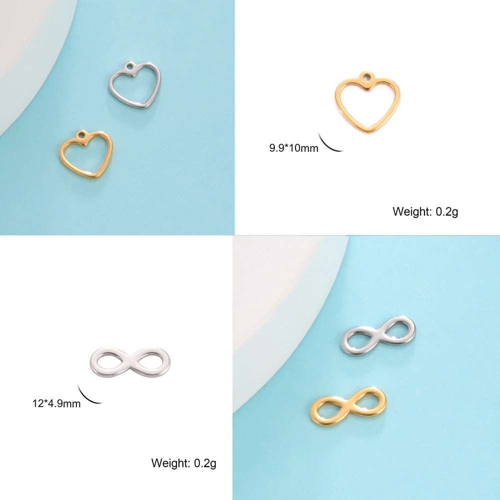 5pcs Stainless Steel Tree of Life Charms for Jewelry Making Moon Cross Butterfly Snake Pendant Tiny Charm Bracelet Earrings DIY