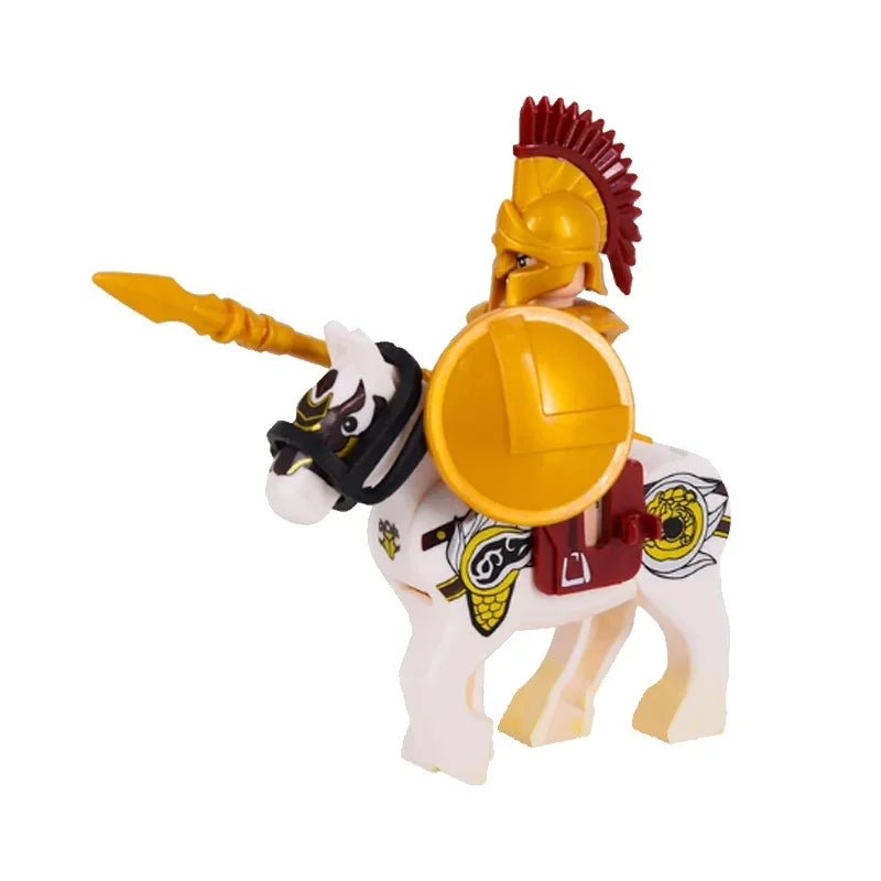 Medieval Knight Figure Building Blocks Roman Rohan Temple Soldier Infantry Commander Mount War Horse Wolf Orc Boy Toy Gift S009