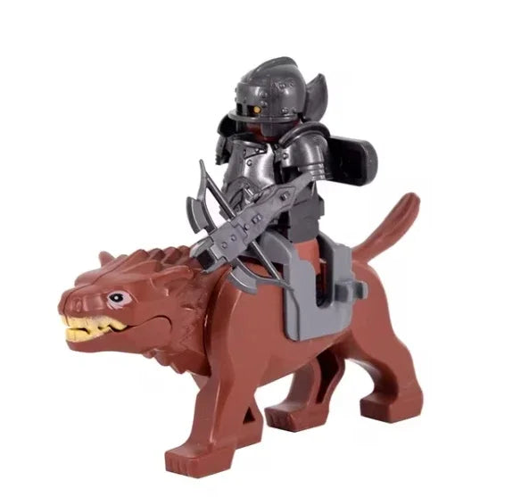 Medieval Knight Figure Building Blocks Roman Rohan Temple Soldier Infantry Commander Mount War Horse Wolf Orc Boy Toy Gift S009