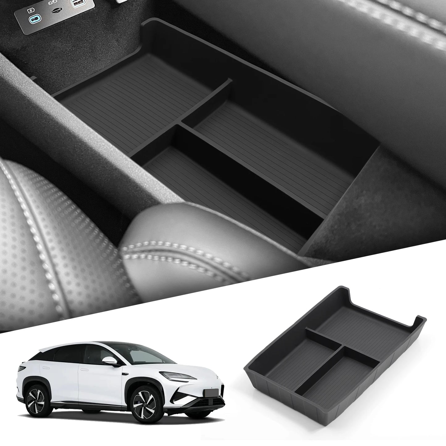 for BYD Sealion 07 (not for 4WD) 2024-2025 Storage Box Car Tray Cup Box Anti-slip Pad Organizers Interior Accessories Tidying