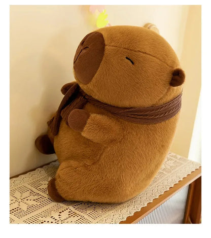 35CM Hot Plush Stuffed Doll Cute Scarf Pufferfish Plush Kawaii Animal Toy Children's Birthday Gift Capybara Doll Kids Toys