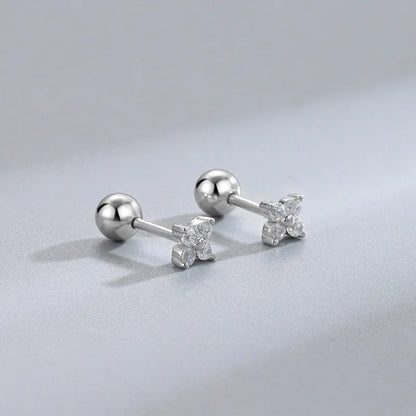 New Fashion Heart Stud Earrings for Women Hypoallergenic Screw Cartilage Helix Earring Girls Piercing Accessories Jewelry Gifts