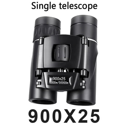 900x25 HD Zoom Portable Powerful Binoculars Long Range BAK4 Telescope Jumelles Folding Low Light Binoculars for Hunting Camping