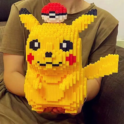 5210 Particle Pokemon Anime Pikachu Diamond Micro Building Blocks Games Model Mini Bricks Figures Decompression Toys Kids Gifts