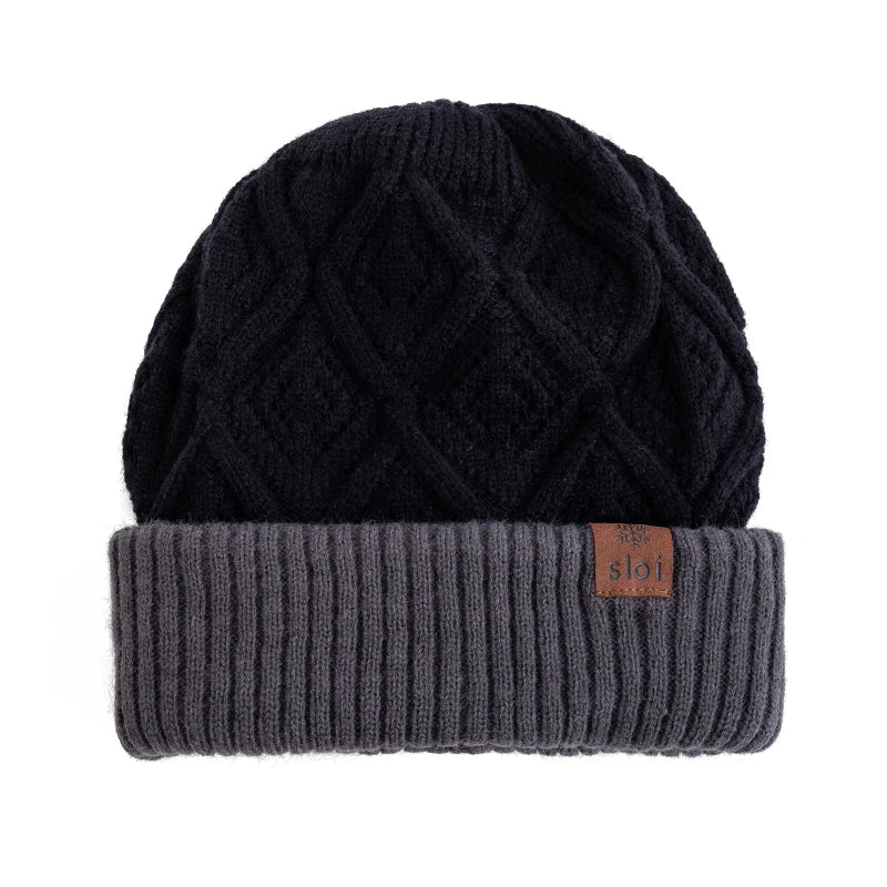 New Women Fashion Slouchy Winter Hats Various Wearing Method Reversible Beanie Hat Thick Knitted Hats