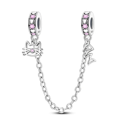 925 Sterling Silver Pink Charms Beads Butterfly Perfume Bottle Crown Heart Shaped Zircon Charms for Women Fine DIY Jewelry Gifts