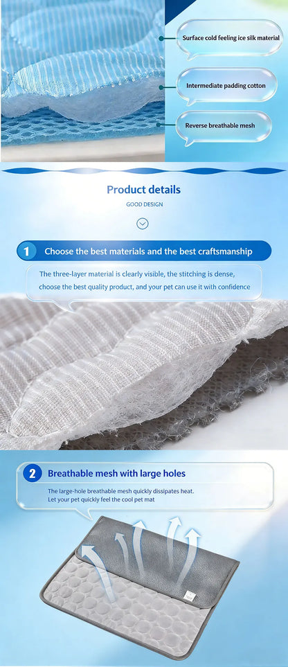 Raymax Summer Dog Cooling Mat Pet Cold Bed Extra Large Small Big Dogs Pet Accessories Cat Durable Blanket Sofa Ice Silk Blanket